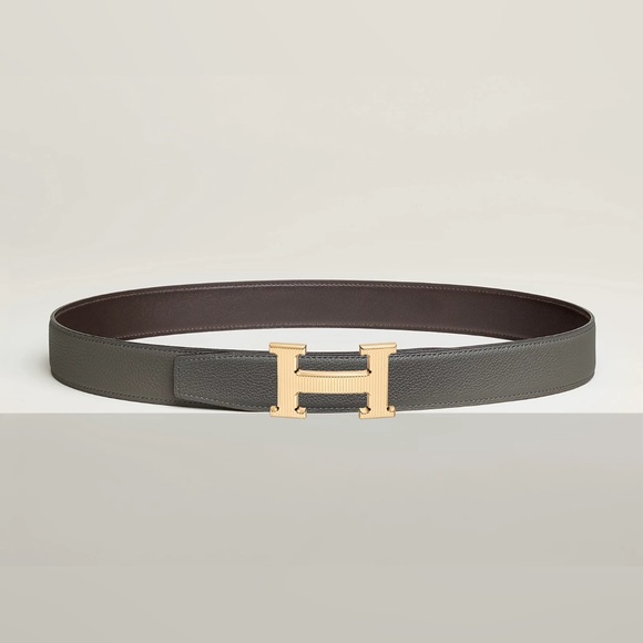 Hermes Other - Hermes H Striee belt buckle & Reversible leather strap 32mm Size 100